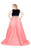 Mac Duggal Fabulouss - 66787F Embellished V-neck Ballgown With Train in Black and pink