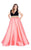 Mac Duggal Fabulouss - 66787F Embellished V-neck Ballgown With Train in Black and pink