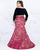 Mac Duggal Fabulouss - 66789F Two Piece Velvet Bateau Mermaid Dress in Black and Pink