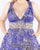 Mac Duggal Fabulouss - 66793F V-neck Print Brocade A-line Dress In Blue and Gold