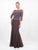 Daymor Couture - 667 Quarter Sleeve Net Embellished Long Gown in Purple