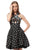 Jovani - 57057 Floral Applique Cross Halter Print A-line Dress In Black and Multi-Color