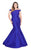 Mac Duggal Fabulouss - 66803F Off-Shoulder Mermaid Dress With Train in Blue