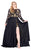 Mac Duggal Fabulouss - 66809F Sequined Lace Romper Overskirt Gown in Black
