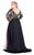 Mac Duggal Fabulouss - 66809F Sequined Lace Romper Overskirt Gown in Black
