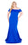 Mac Duggal Fabulouss - 66812F Off-Shoulder Mermaid Dress With Train in Blue