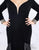Mac Duggal Fabulouss - 66813F Plunging Vneck Long Sleeves Mermaid Gown In Black