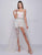 Cassandra Stone - 66858A Sequined Romper With A-line Overskirt In White and Multi-Color