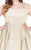 Mac Duggal Fabulouss - 66817F Jeweled Scoop Metallic Brocade Ballgown in Gold
