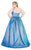 Mac Duggal Fabulouss - 66817F Jeweled Scoop Metallic Brocade Ballgown in Blue