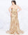 Mac Duggal - Fabulouss - Bedazzled Trumpet Dress With Train 66828F In Gold