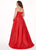 Rachel Allan Curves - 6682 Crystal Beaded Halter A-line Dress In Red