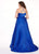 Rachel Allan Curves - 6682 Crystal Beaded Halter A-line Dress In Blue