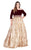Mac Duggal Fabulouss - 66831F Off-Shoulder Sequined Velvet Ballgown In Red and Gold