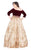 Mac Duggal Fabulouss - 66831F Off-Shoulder Sequined Velvet Ballgown In Red and Gold