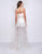 Cassandra Stone - 66858A Sequined Romper With A-line Overskirt In White and Multi-Color
