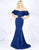 Cassandra Stone - 66865A Off-Shoulder Ruffled Mermaid Gown In Blue
