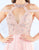 Mac Duggal Prom - 66879M Beaded Halter Cutout Gown with Slit In Pink