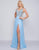 Mac Duggal Prom - 66881M Beaded Plunging Halter A-Line Gown In Blue