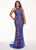 Rachel Allan Curves - 6687 Sequined Halter Trumpet Dress