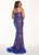 Rachel Allan Curves - 6687 Sequined Halter Trumpet Dress