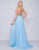 Mac Duggal Prom - 66881M Beaded Plunging Halter A-Line Gown In Blue