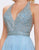 Mac Duggal Prom - 66881M Beaded Plunging Halter A-Line Gown In Blue