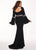 Rachel Allan Curves - 6689 Two Piece Beaded Long Sleeve Jersey Dress In Black