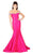 Mac Duggal Flash - 66900L Pearl Beaded Off Shoulder Mermaid Gown in Pink