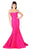 Mac Duggal Flash - 66900L Pearl Beaded Off Shoulder Mermaid Gown in Pink