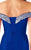 Mac Duggal Flash - 66900L Pearl Beaded Off Shoulder Mermaid Gown in Blue