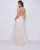 Mac Duggal Flash - 66910L Beaded Deep V-neck A-line Dress With Train In White and Nude