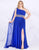 Mac Duggal Fabulouss - 77371F Beaded One Shoulder Chiffon A-line Dress In Blue