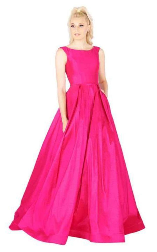 Mac Duggal Flash - 66920L Sleeveless Vibrant Taffeta A-Line Gown in Pink