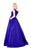 Mac Duggal Flash - 66920L Sleeveless Vibrant Taffeta A-Line Gown in Blue