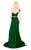 Mac Duggal Flash - 66924L One Shoulder Sweetheart A-Line Gown In Green and Gold