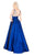 Mac Duggal Flash - 66926L Bead Embellished Plunging V Neck Ballgown In Blue