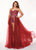 Rachel Allan Curves - 6692 Lace Romper With Tulle Skirt Overlay In Red