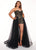 Rachel Allan Curves - 6692 Lace Romper With Tulle Skirt Overlay In Black
