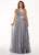 Rachel Allan Curves - 6693 Two Piece Beaded Chiffon A-line Dress In Gray