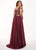 Rachel Allan Curves - 6693 Two Piece Beaded Chiffon A-line Dress In Red
