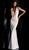 Jovani - 66946 Sleeveless Deep V-neck Ruched Trumpet Dress in Gray