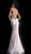 Jovani - 66948 Sequined Halter Mermaid Dress With Lace Up Back in Pink