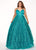 Rachel Allan Curves - 6695 Matte Satin Glitter Tulle Ballgown In Green