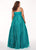 Rachel Allan Curves - 6695 Matte Satin Glitter Tulle Ballgown In Green