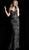 Jovani - 66967 Embellished Plunging Sweetheart Trumpet Dress In Black