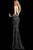 Jovani - Embellished Plunging Sweetheart Trumpet Dress 66967  In Black