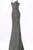 Jovani - 66967 Embellished Plunging Sweetheart Trumpet Dress in Gray