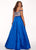 Rachel Allan Curves - 6696 Beaded V-neck Taffeta Ballgown