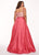 Rachel Allan Curves - 6696 Beaded V-neck Taffeta Ballgown